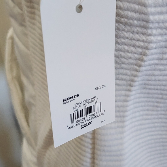 Women's Tek Gear Hooded Mixed Media White Jacket CHOOSE SIZE - Picture 5 of 16